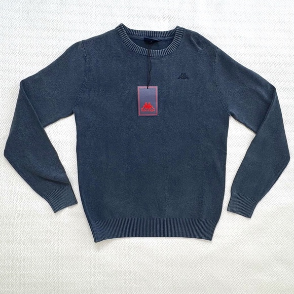NWT Men’s KAPPA Archibald Lightweight Crewneck Sweater in Blue Navy, Size S - Picture 2 of 11
